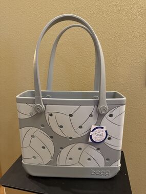 15" Bogg Bag Grey & White Volleyball Pattern New With Tags